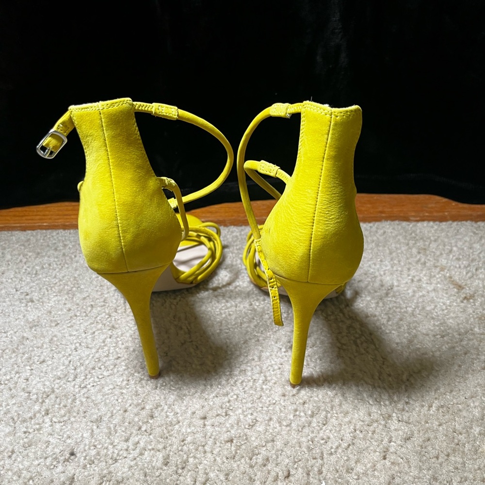 Steve Madden Yellow Heels with Strappy Design and High Stiletto Heel